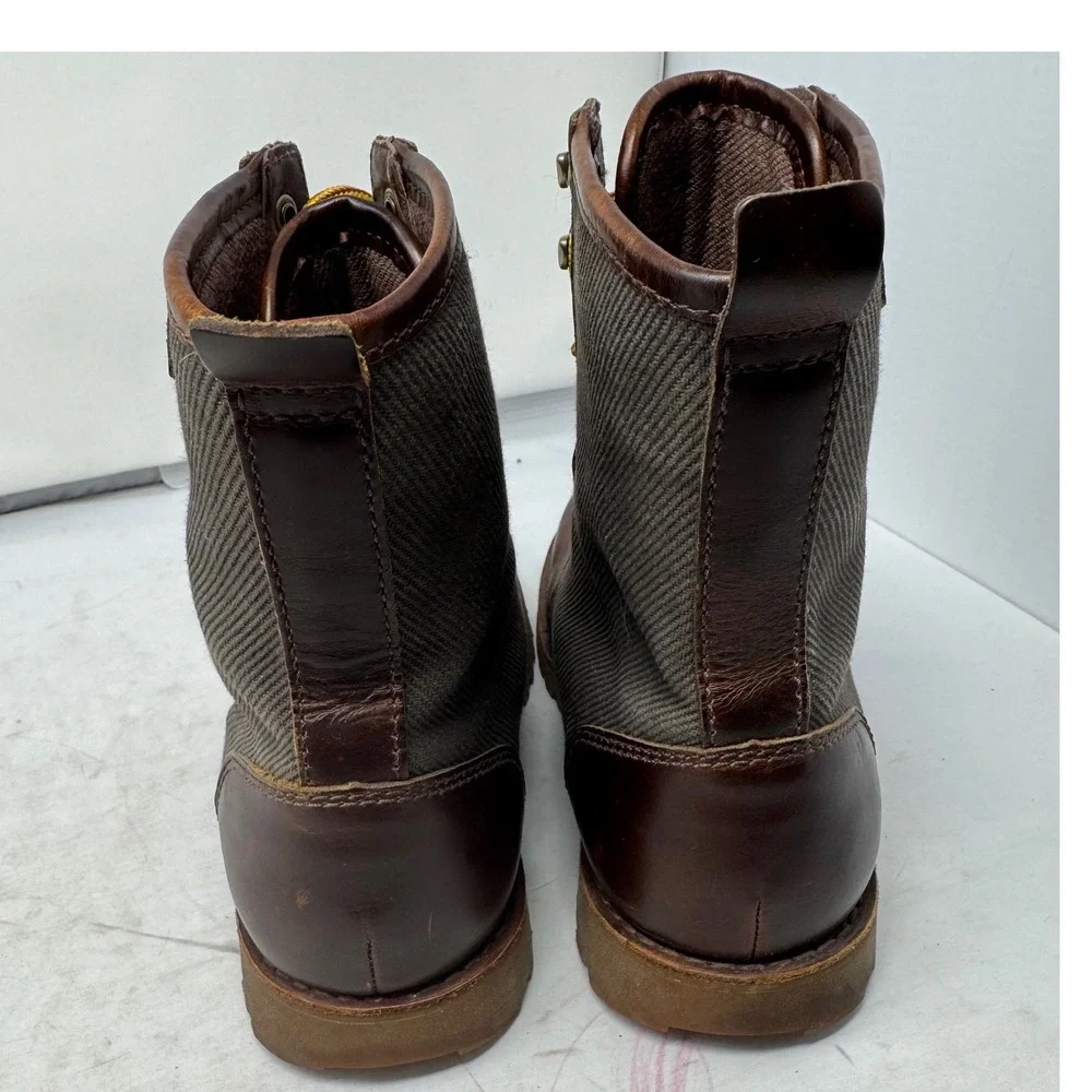 🔥UGG‎ Australia🚨 Butte Men's Brown Leather Canvas Combat Boots Size 7Women-8.5